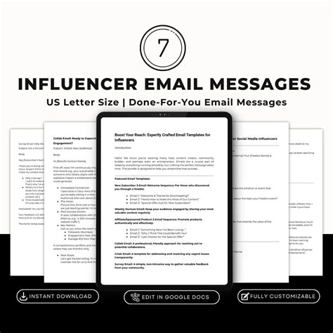 Influencer Outreach Email Template Instagram For Social Media Etsy