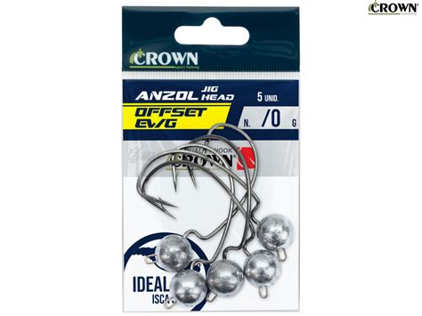 Anzol Jig Head Crown Offset Ewg Black N Gr Pe As