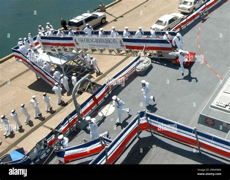 Us Navy Sailors Man The Rails Aboard The Navy S Newest Arleigh Burke