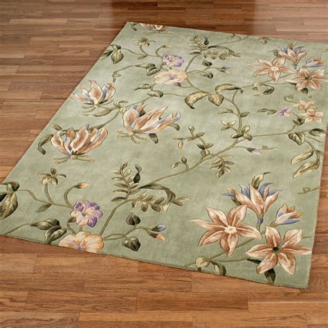 Secret Floral Sage Area Rugs Floral Rug Area Rugs Rugs