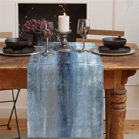 Sage Green Table Runner 90 Inch Long Oil Modern