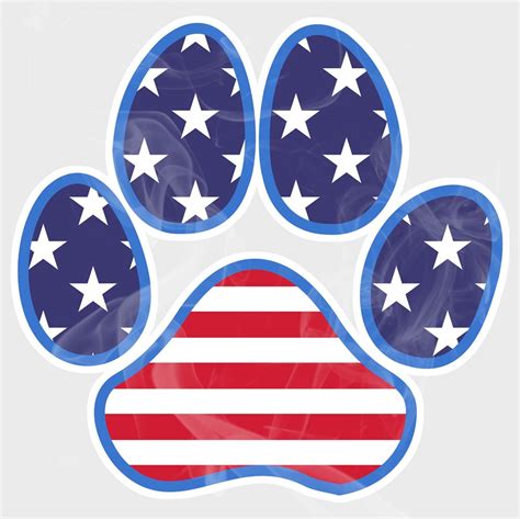 Patriotic Paw Print Decal Vinyl Sticker Static Cling Or Etsy Uk