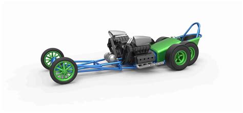 Front Engine Old School 6 Wheeled Dragster V1 Scale 125 3d Models