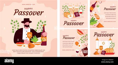 Passover Greeting Card Set Lets Celebrate Seder Pesach Invitation Greeting Card Template Or