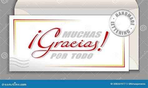 Handwritten Lettering Spanish Muchas Gracias Por Todo Many Thanks For