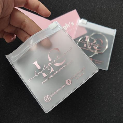 Luxury Custom Logo Holographic Laser Pvc Plastic Cosmetic Ziplock Small