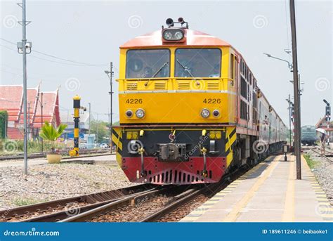 State Railway Of Thailand Diesel Electric Locomotive 4115 Hauls A Train