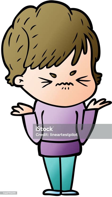 Cartoon Frustrated Woman Stock Illustration Download Image Now