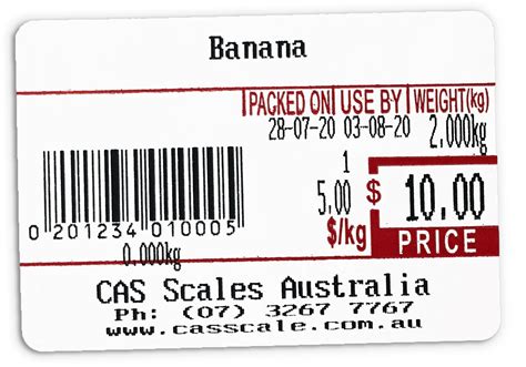 Cas Cn Label Printing Scale Cas Scales Australia