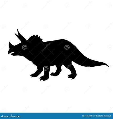 Silhueta De Dinossauros De Triceratops Pretos Vetoriais Ilustração do