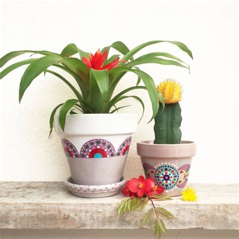 Two Potted Plants Sitting On Top Of A Shelf