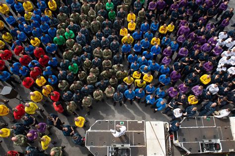 Cmdr Pavao Huldisch Addresses Sailors On The Flight Deck Flickr