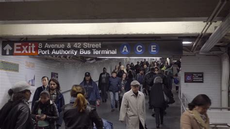 NEW YORK - DEC 15, 2015: Subway Station Exit Sign At 42nd Street And ...