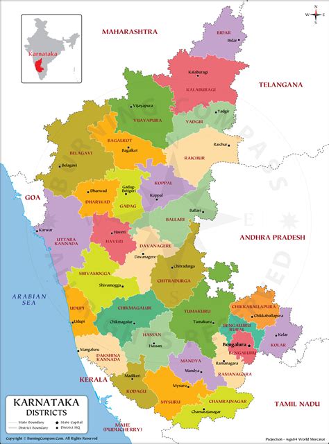 Karnataka District Map HD