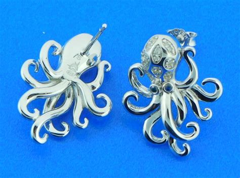 Alamea Octopus Earrings Sterling Silver Island Sun Jewelry Beach