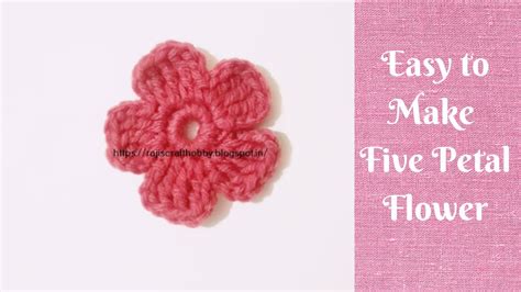 FIVE PETAL CROCHET FLOWER TUTORIAL YouTube