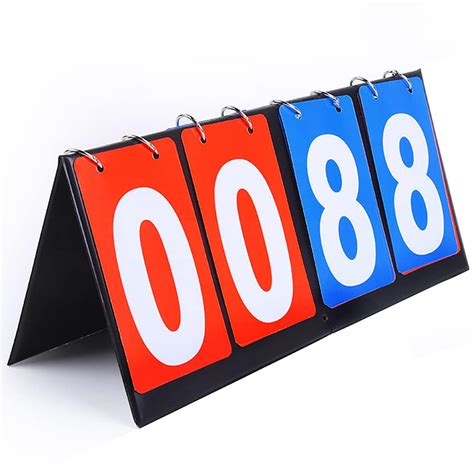Qinsky Scoreboard,4 Digit Scoreboard Flip Scoreboards Portable Flip ...