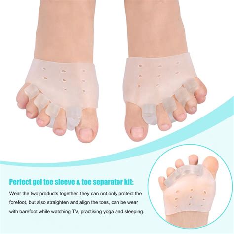 Walfront Pair Women Men Silicone Toe Straightener Spacer Forefoot