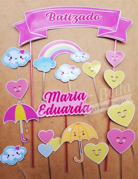 Pin De Liz Bella Personalizados Em Topper Chuva De Amor Ben O Liz