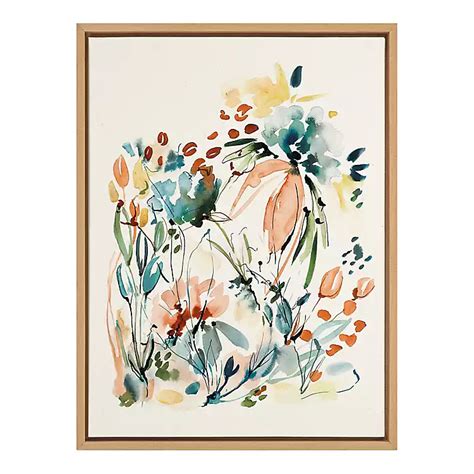 Watercolor Floral Framed Canvas Art Print Kirklands Home