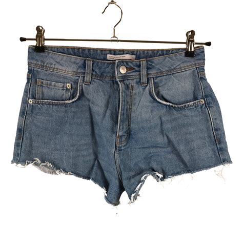 Womens Zara Denim Shorts Size 36 Blue Emmy