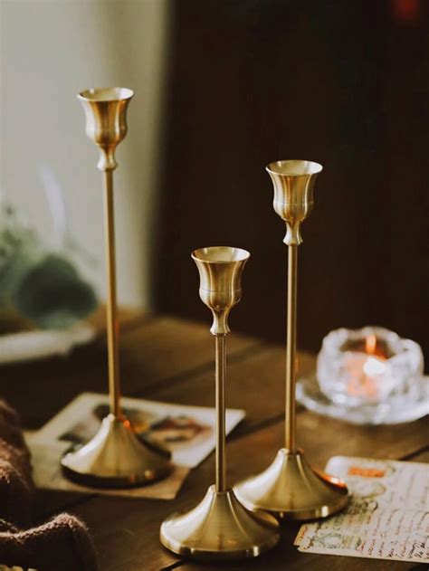 Gold Taper Candle Holder Set