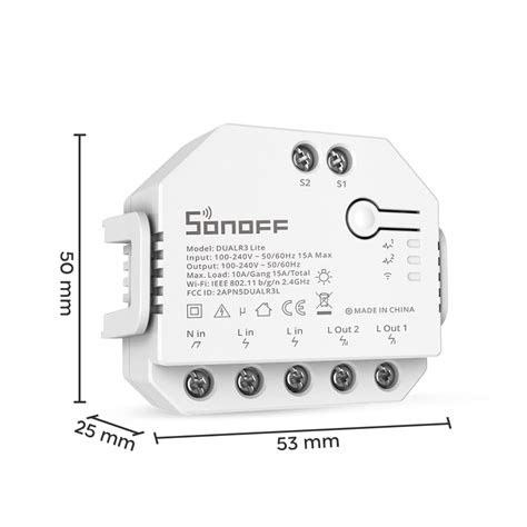 Interruttore Intelligente Sonoff Dual R3 Lite Luce Programmabile Con