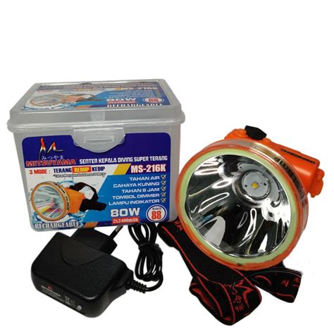 Jual Cod Senter Kepala Mitsuyama Ms K W Cahaya Kuning Headlamp