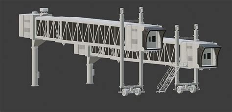 Airport passenger boarding Jetway 3D model rigged | CGTrader