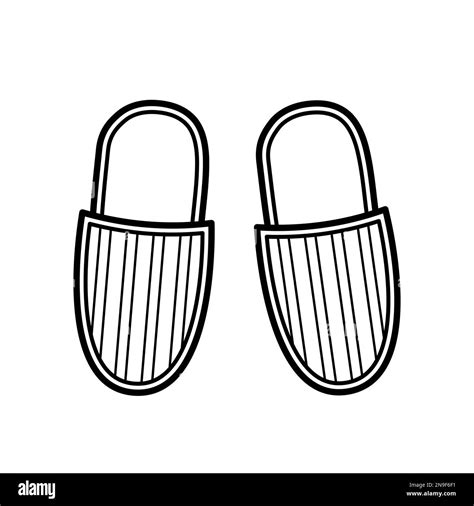 Hand Drawn Icon Of Home Slippers Sketch Doodle Style Isolated Vector