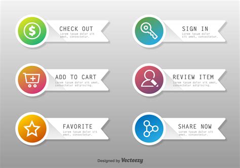 Online Shopping Vector Buttons 105130 Vector Art At Vecteezy