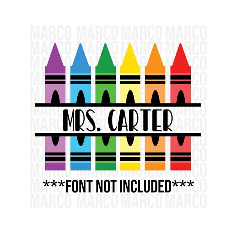 Crayon Svg Crayon Monogram Svg Split Monogram Svg Crayons Etsy México