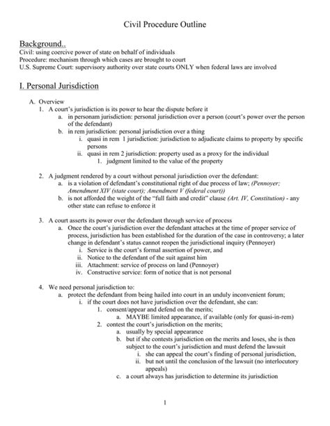 Civil Procedure Outline Background