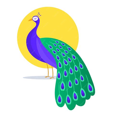 Premium Vector Full Color Peacock Cartoon Vector Illustration