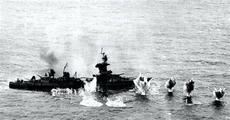 USS Salt Lake City (CA 25) being sunk as a target, on 25 May 1948. : r ...