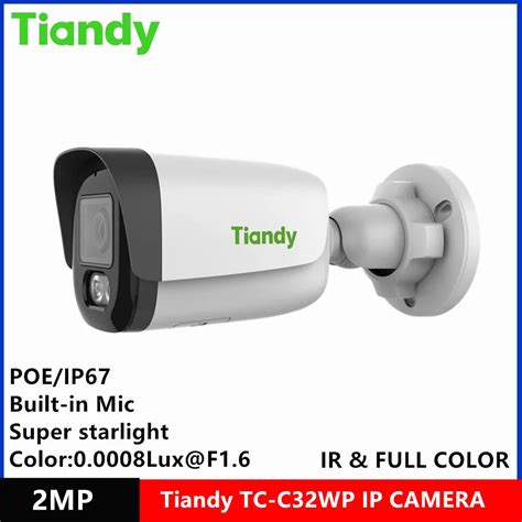 Original Tiandy Brand TC C32WP 2MP POE Built In MIC IP67 Super