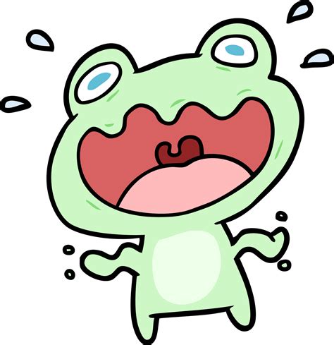 Cartoon frog scared 14006959 Vector Art at Vecteezy