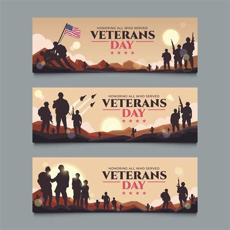 Set of Veterans Day Banner 3521860 Vector Art at Vecteezy