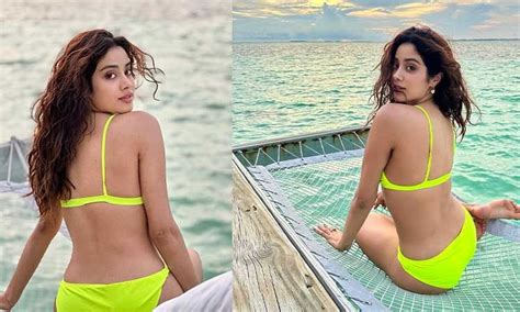 Gorgeous Janhvi Kapoor Oozes Oomph In Neon Bikini