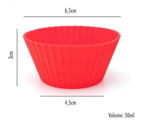 Kit 12 Formas Silicone Mini Cupcake Bolo Muffin Assadeira MercadoLivre