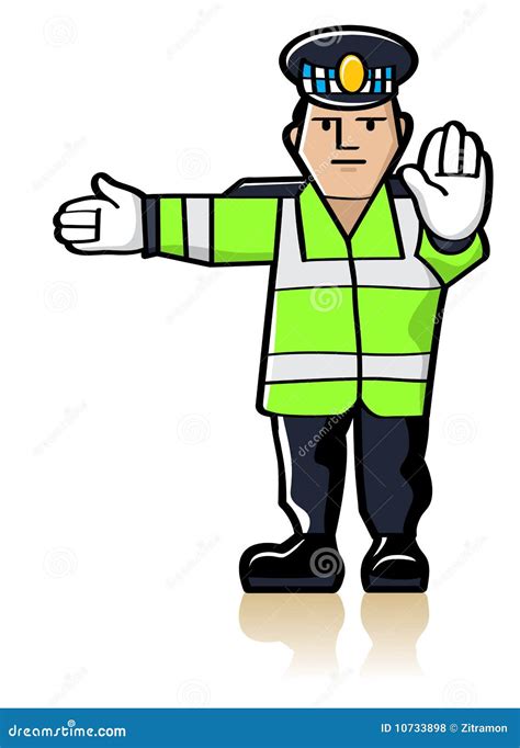 Traffic Officer Stock Vector Illustration Of Mascot 10733898