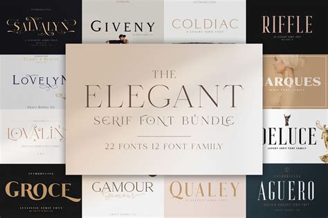 Elegant Serif Font Bundle Cricut Font Silhouette Font Etsy