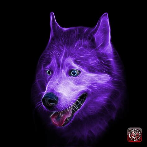 Purple Siberian Husky Dog Art 6062 Bb Painting By James Ahn Pixels