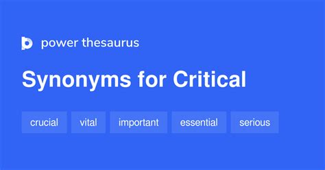 Critical Synonyms 2 945 Words And Phrases For Critical