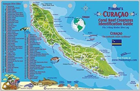 Curacao Dive Map Reef Creatures Guide Franko Maps By Franko Maps Ltd