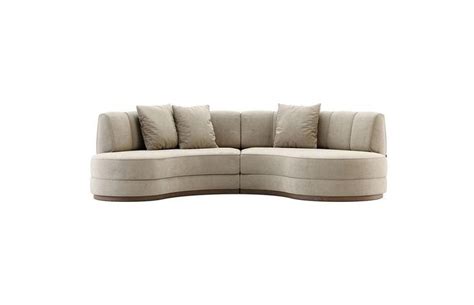 Hand-Tailored Curved Sectional Sofa in Light Grey Velvet | Modern ...