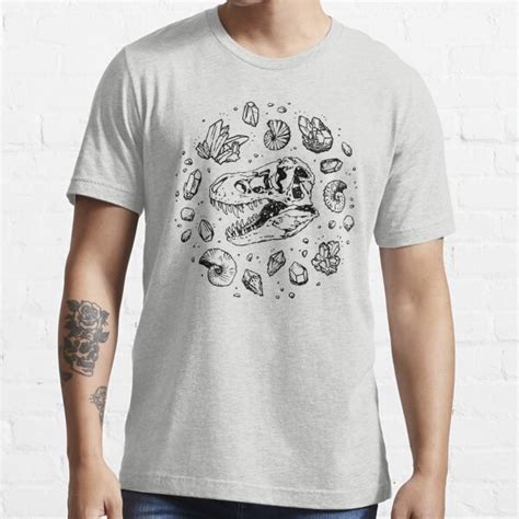 Geo Rex Vortex Black Dinosaur Fossil Art T Shirt For Sale By