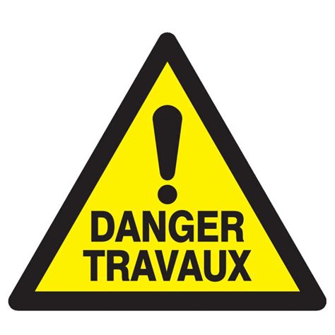 DANGER TRAVAUX 300x300x300MM NORMASIGN En ADHESIF Outillage Et