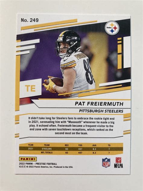 Panini Prestige Xtra Points Diamonds Pat Freiermuth Ebay