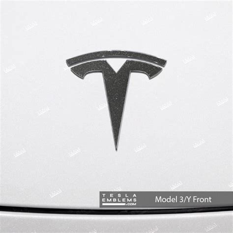 3m Matte Black Metallic Tesla Emblem Decals Front Back Tesla Emblems